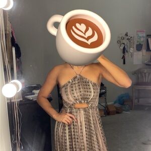 Elegant Patterned Halter Dress